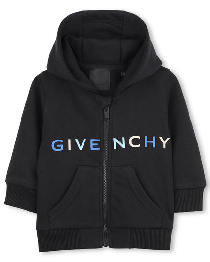 kidsatelier-givenchy-Black-zip-hoodie-with-logo