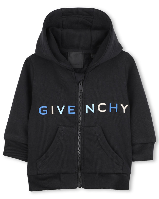 kidsatelier-givenchy-Black-zip-hoodie-with-logo