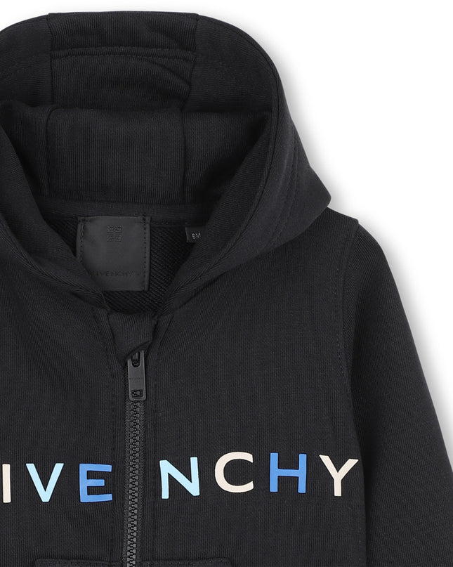 kidsatelier-givenchy-Black-zip-hoodie-with-logo