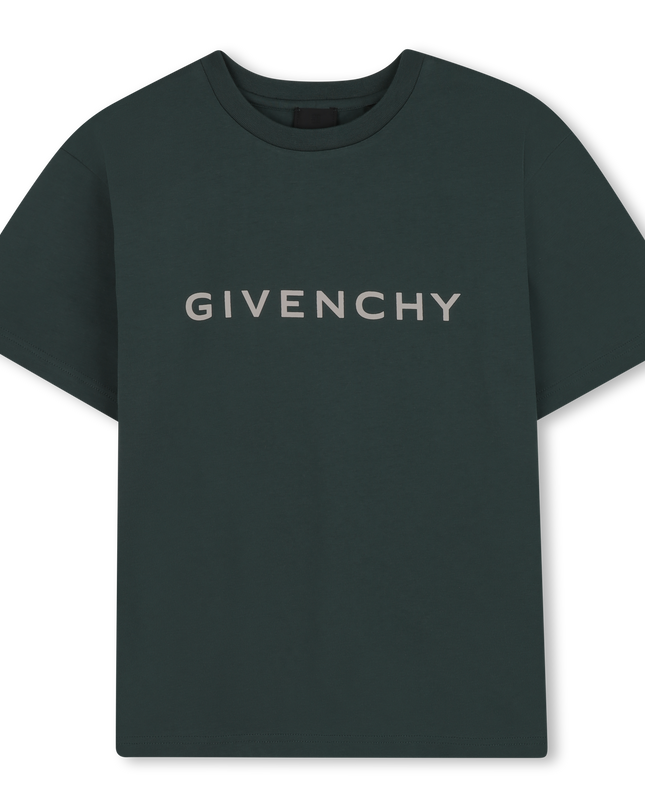 kidsatelier-givenchy-Green-Logo-Printed-Crewneck-T-Shirt