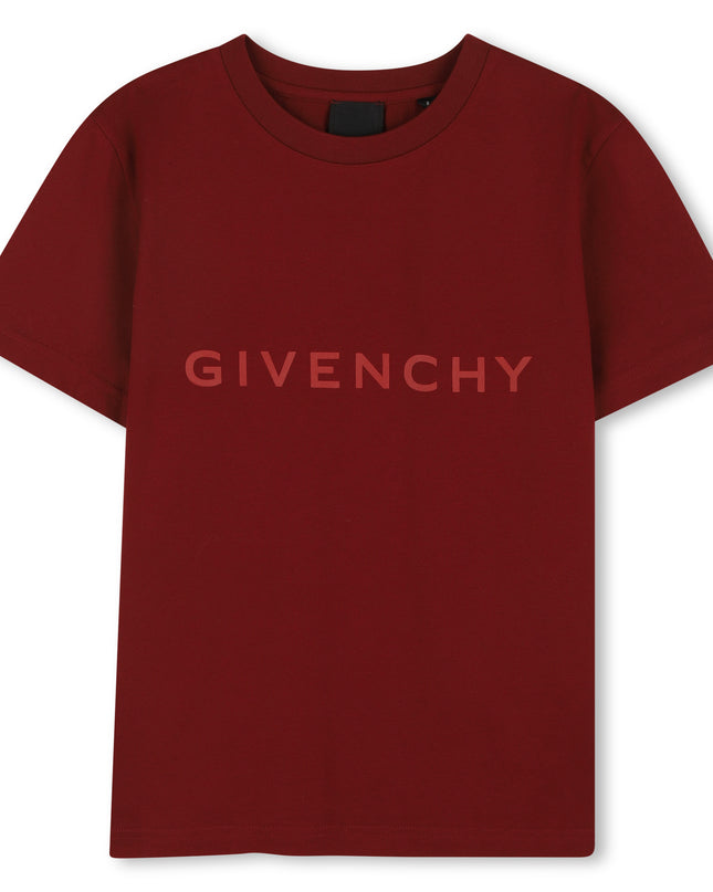 kidsatelier-givenchy-Burgundy-Logo-Printed-Crewneck-T-Shirt