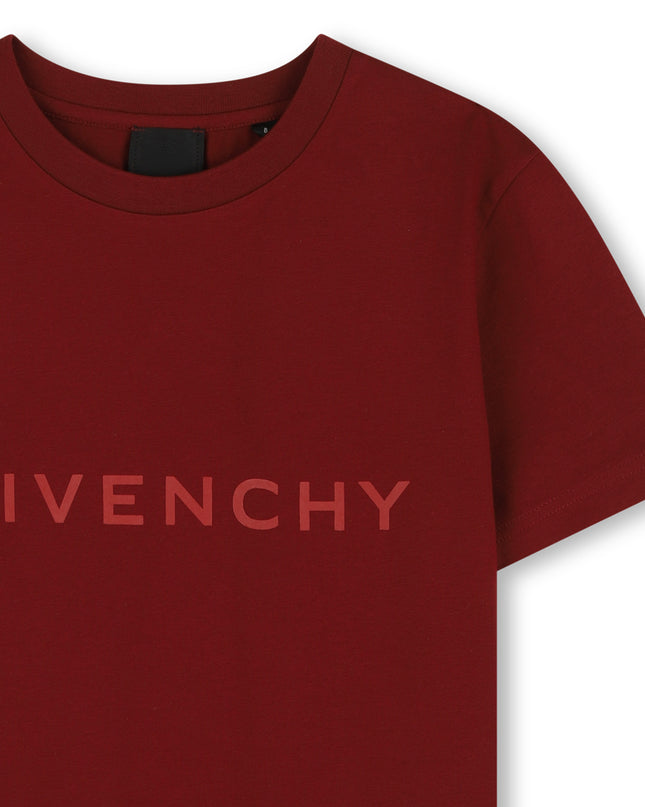 kidsatelier-givenchy-Burgundy-Logo-Printed-Crewneck-T-Shirt