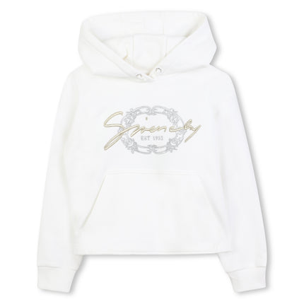 Kids Atelier-Givenchy-Ivory Logo Hooded Sweatshirt