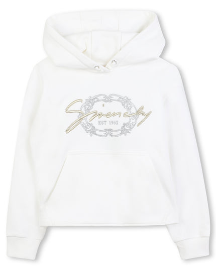 Kids Atelier-Givenchy-Ivory Logo Hooded Sweatshirt
