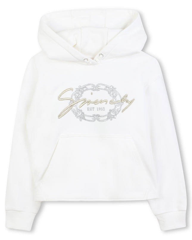 Kids Atelier-Givenchy-Ivory Logo Hooded Sweatshirt
