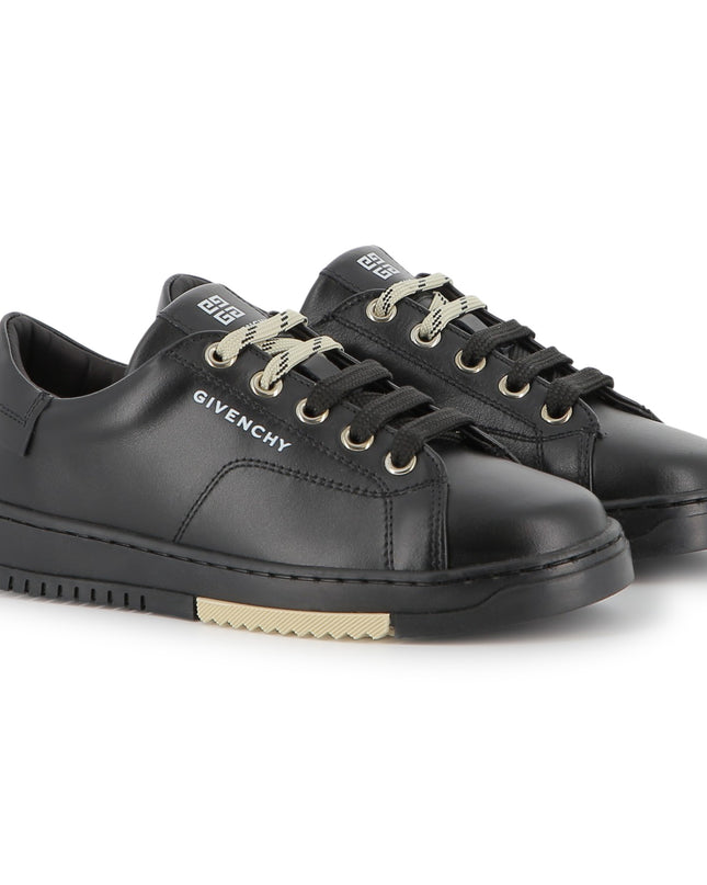 kidsatelier-givenchy-Black-Leather-Sneakers