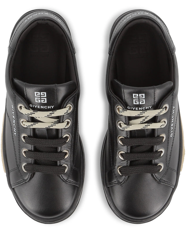 kidsatelier-givenchy-Black-Leather-Sneakers