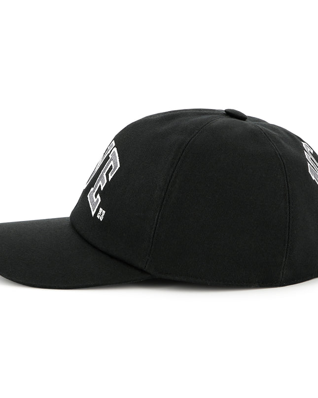 Black Front-Back Logo Cap