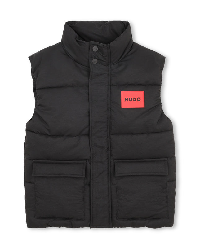 kids atelier hugo Black Sleeveless Down Jacket