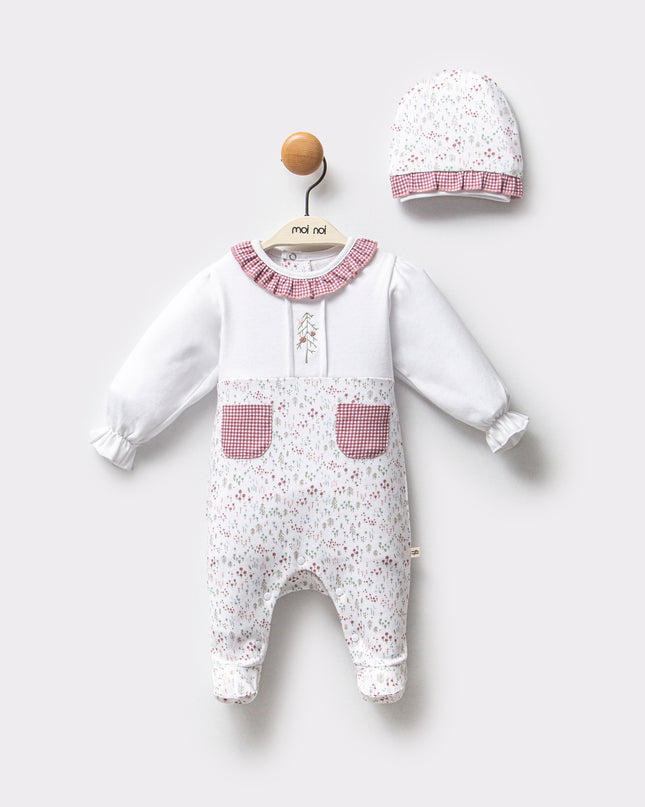 Pink Gingham Flower Ruffle Set