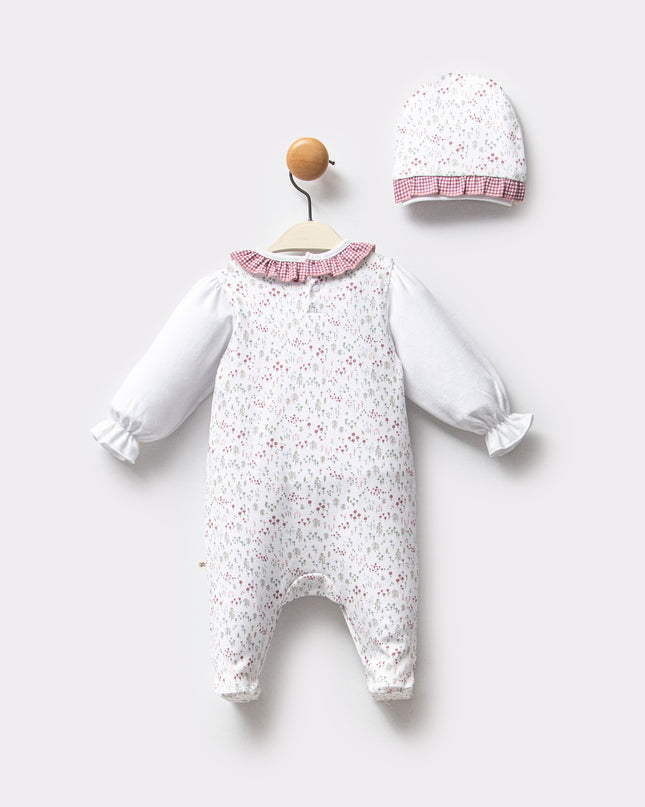 Pink Gingham Flower Ruffle Set