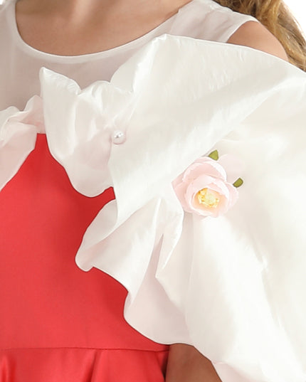 Red Silhouette White Sleeve Isadora Dress