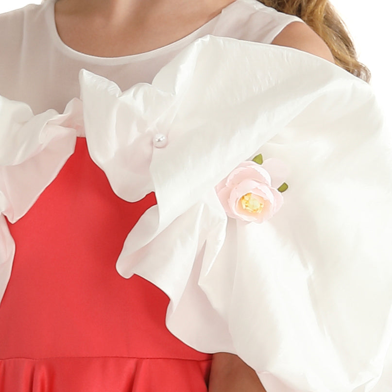 Red Silhouette White Sleeve Isadora Dress