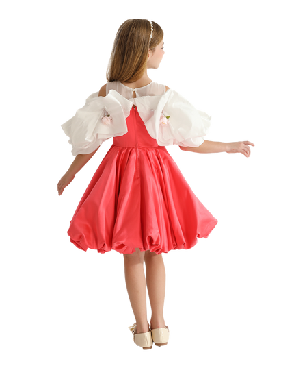 Red Silhouette White Sleeve Isadora Dress