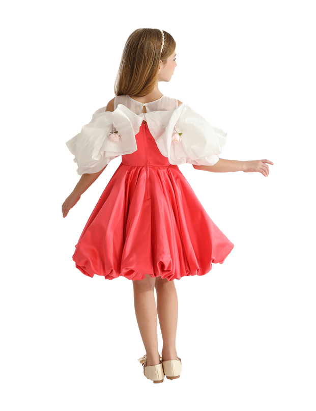 Red Silhouette White Sleeve Isadora Dress