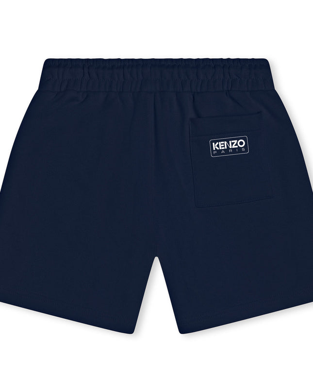 Navy Logo Cotton Shorts