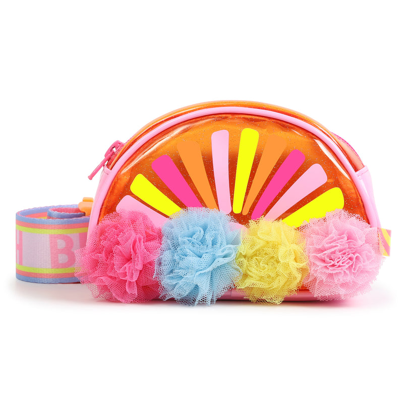 Orange Pom Pom Applique Belt Bag