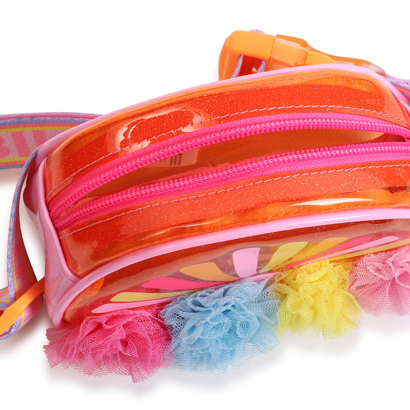 Orange Pom Pom Applique Belt Bag