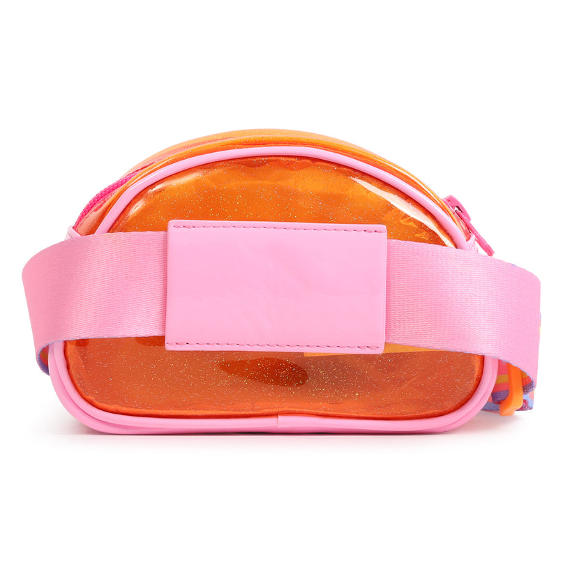 Orange Pom Pom Applique Belt Bag