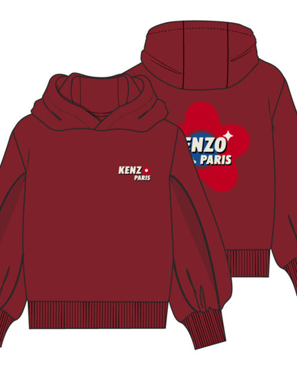 Kids Atelier-Kenzo-Crimson Hooded Sweatshirt