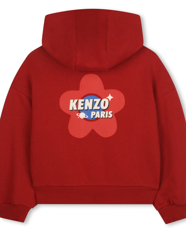 Kids Atelier-Kenzo-Crimson Hooded Sweatshirt