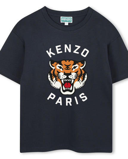 Kids Atelier-Kenzo-Tiger Navy Short Sleeve t-Shirt