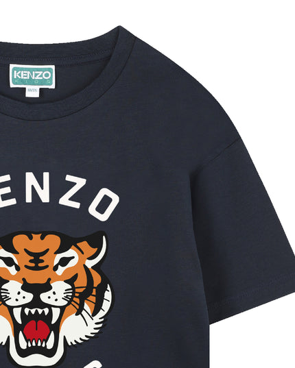Kids Atelier-Kenzo-Tiger Navy Short Sleeve t-Shirt