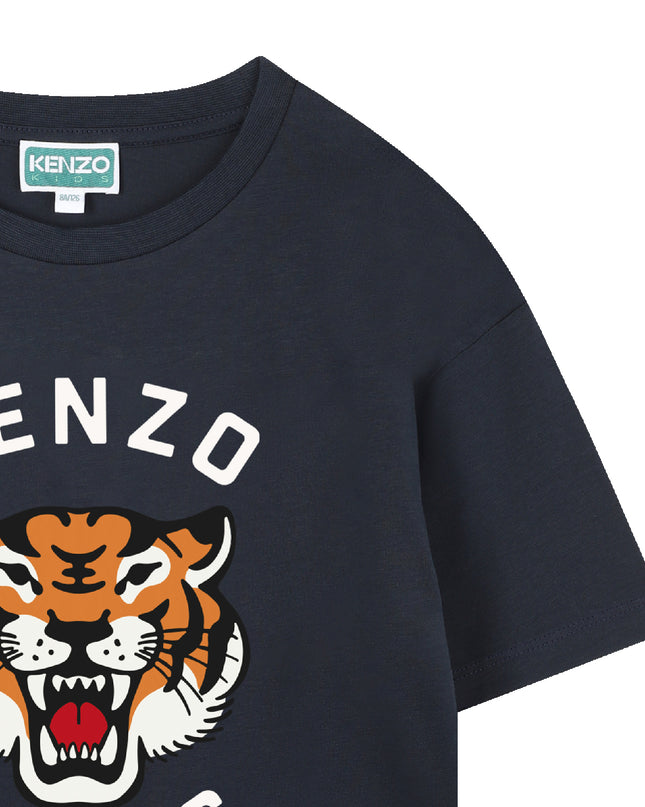 Kids Atelier-Kenzo-Tiger Navy Short Sleeve t-Shirt