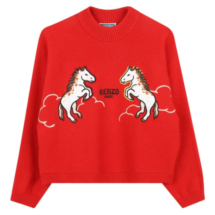 kids atelier kenzo 'Lunar New Year' Embroidered Sweatshirt in French Terry