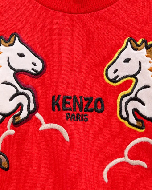 kids atelier kenzo 'Lunar New Year' Embroidered Sweatshirt in French Terry