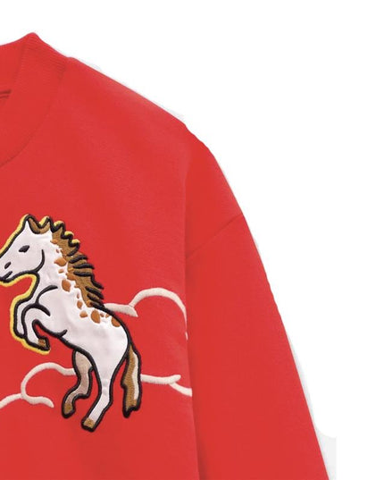 kids atelier kenzo 'Lunar New Year' Embroidered Sweatshirt in French Terry