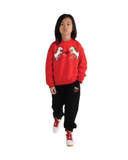 kids atelier kenzo 'Lunar New Year' Embroidered Sweatshirt in French Terry