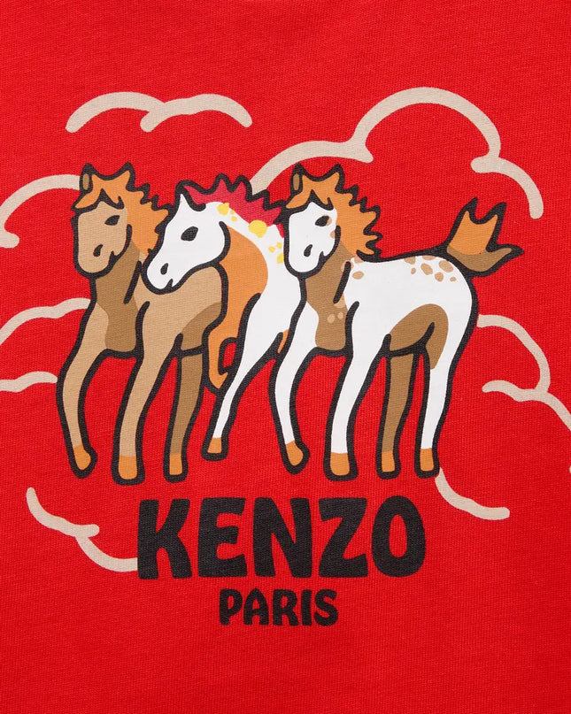 kids atelier kenzo 'Lunar New Year' Red T-shirt 