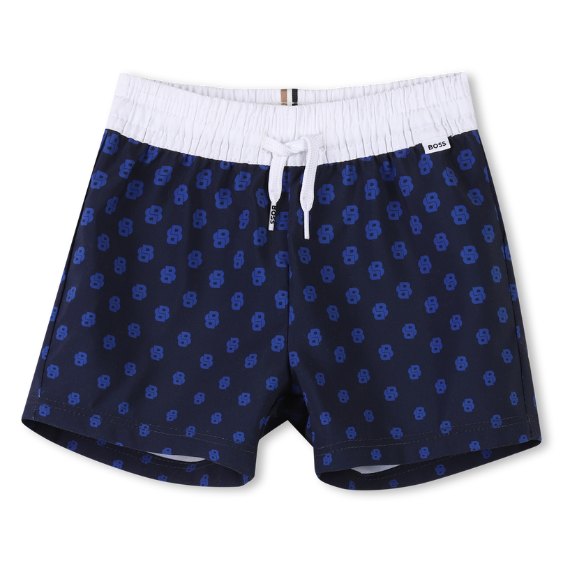 Navy Pattern Swim Shorts