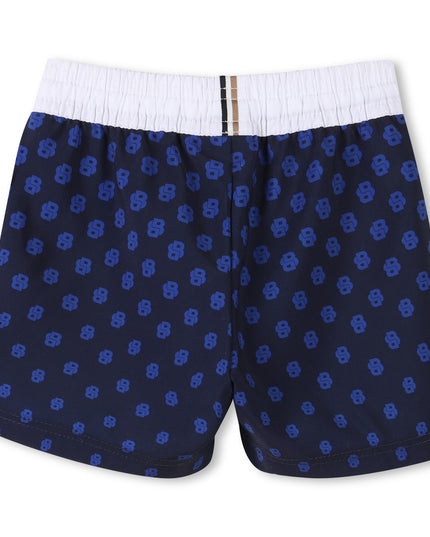 Navy Pattern Swim Shorts
