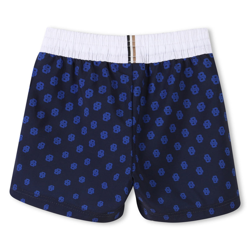 Navy Pattern Swim Shorts