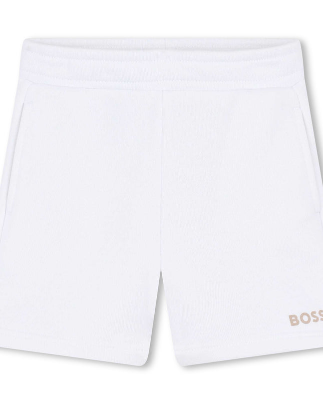 White Logo Shorts