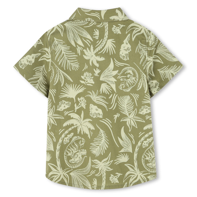 Dark Green Short Sleeve Palm Shirt