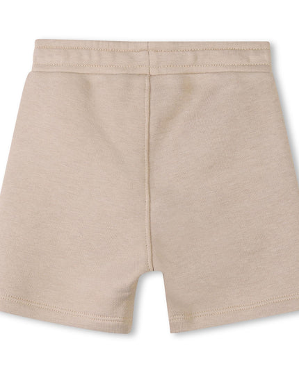 Beige Colorblock Textile Shorts Set