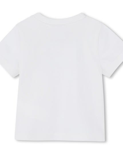 White Shirt Pink Logo T-Shirt