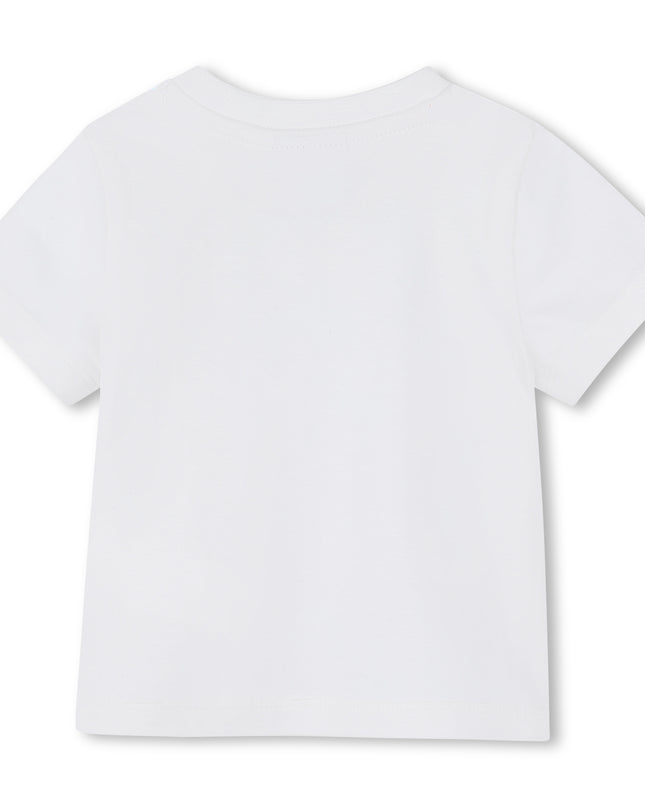 White Shirt Pink Logo T-Shirt