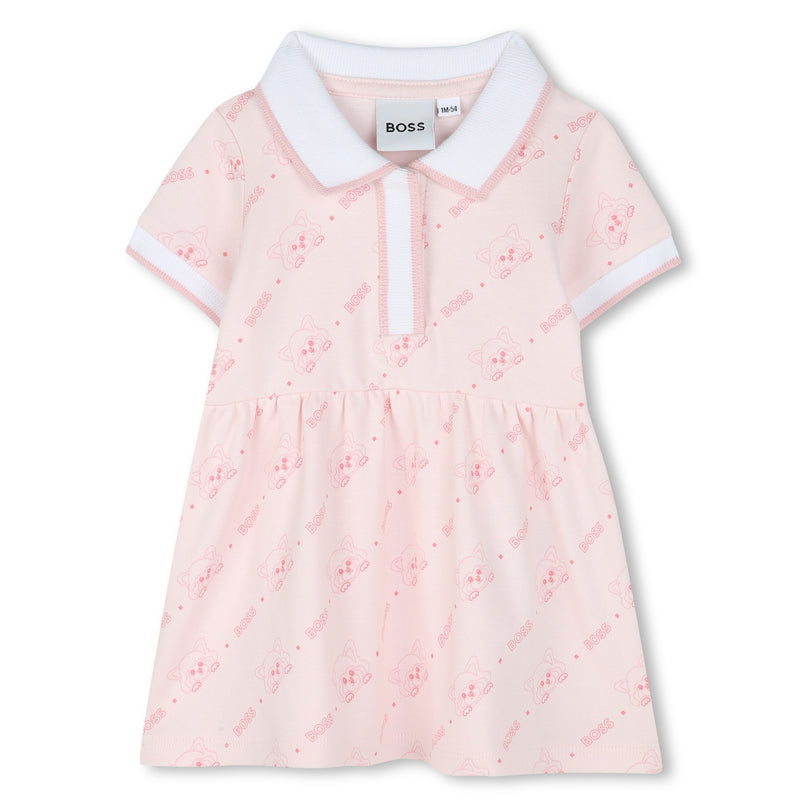 Pale Pink Logo Polo Dress