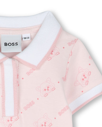 Pale Pink Logo Polo Dress