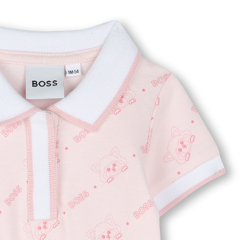 Pale Pink Logo Polo Dress