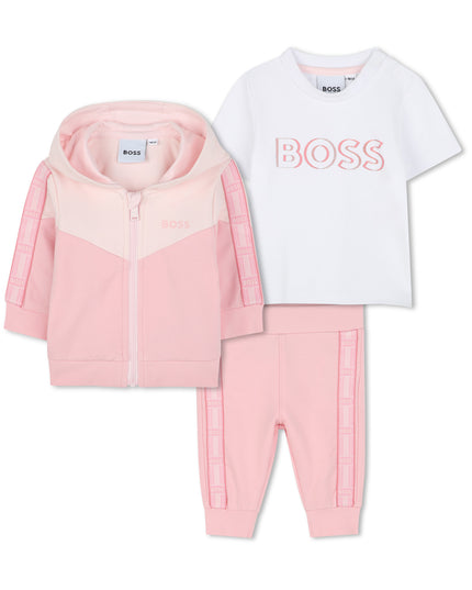 Pink 3 Piece Work-Out Outfit Set