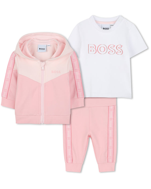 Pink 3 Piece Work-Out Outfit Set
