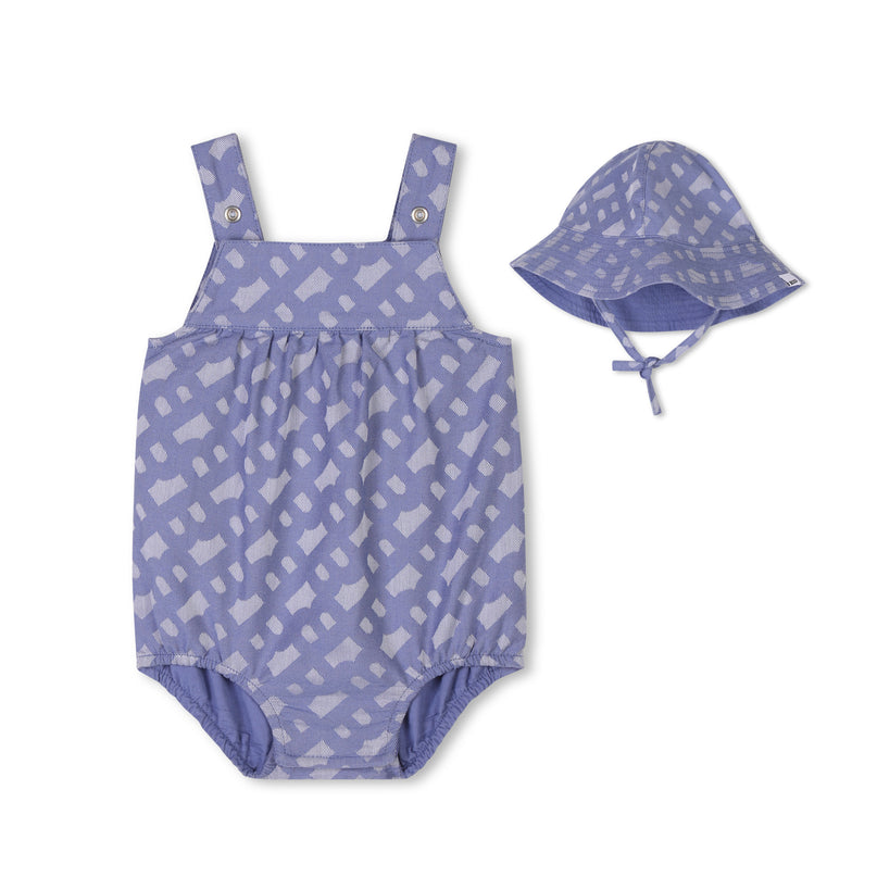 Blue Patterned All In One Hat Set