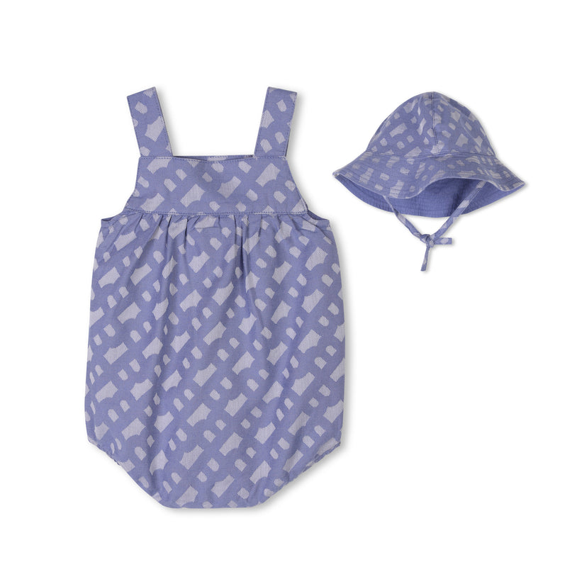 Blue Patterned All In One Hat Set
