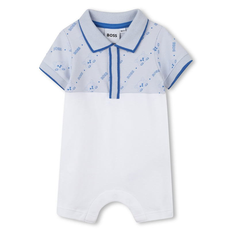 Pale Blue Logo White Shortie