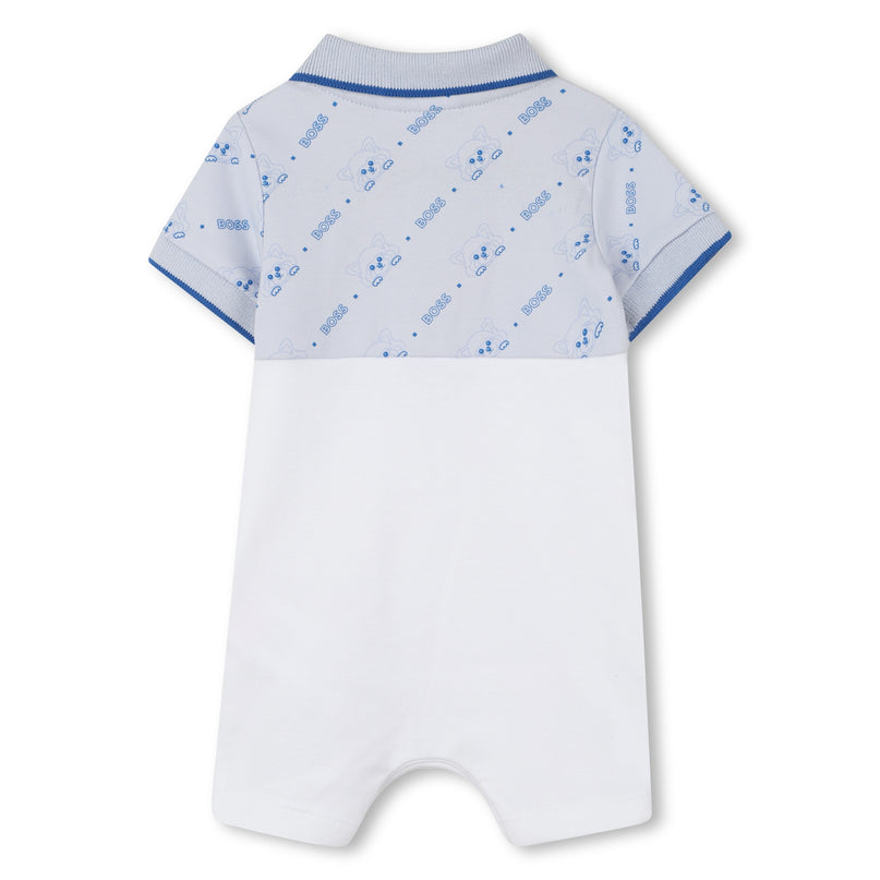 Pale Blue Logo White Shortie